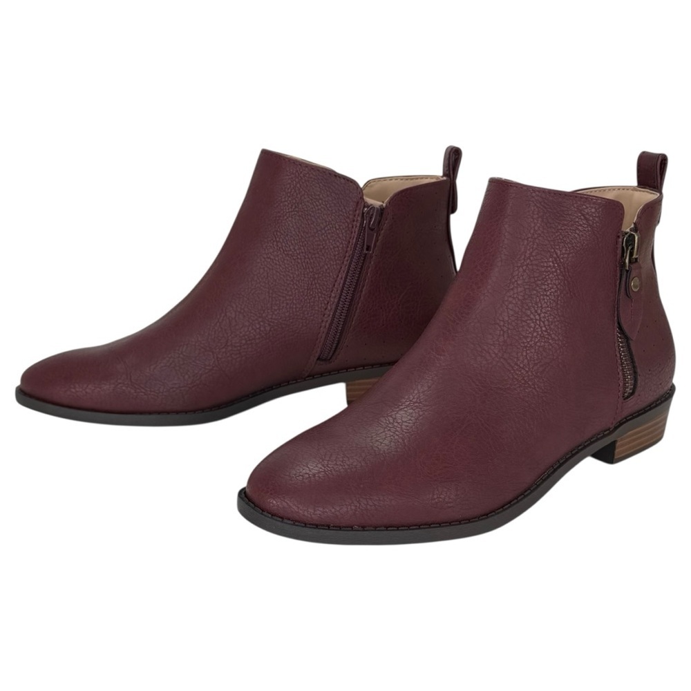 Journee Collection Ellis Wine Faux Leather Womens Shooties Size 8.5M - Picture 9 of 12